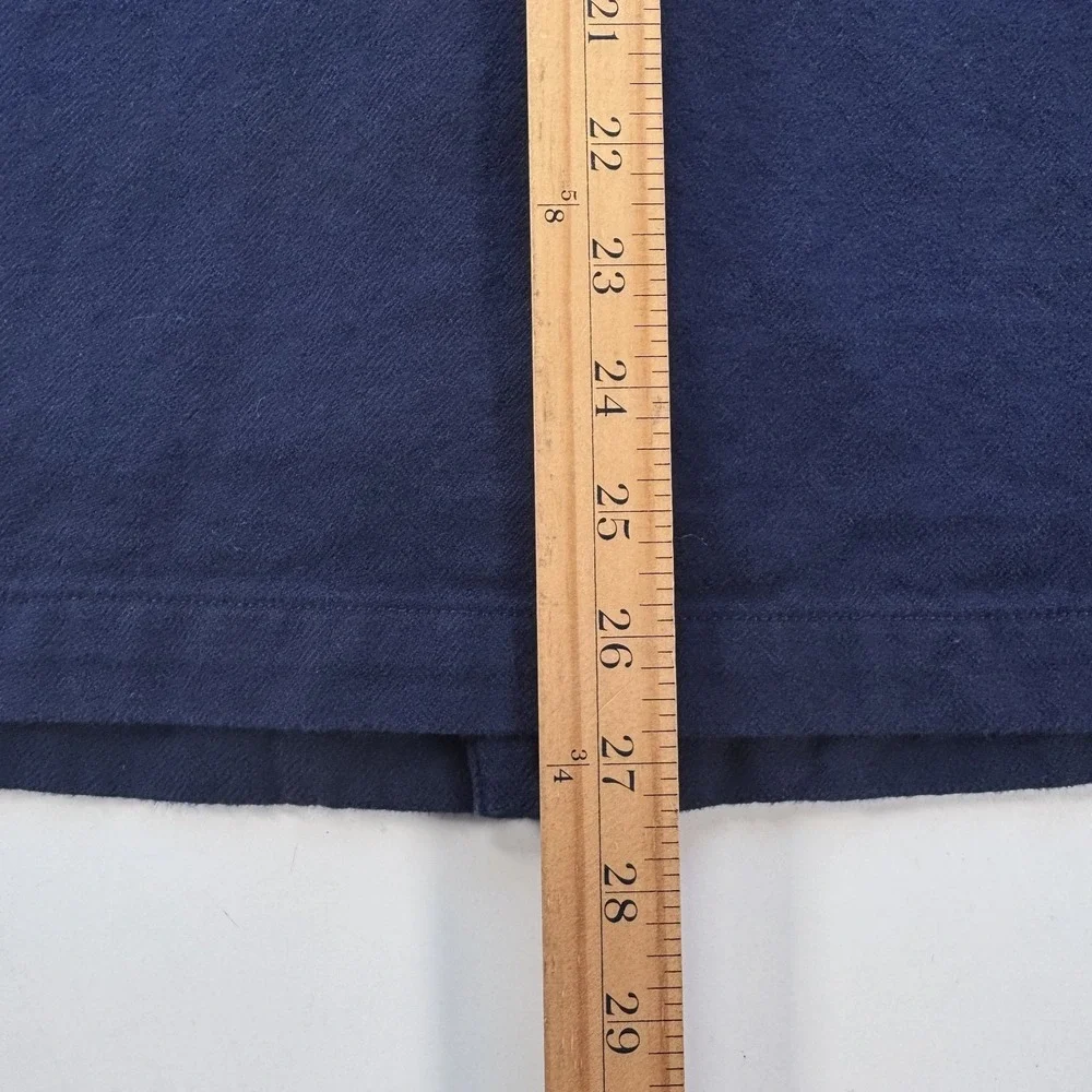 TOPMAN Lightweight Cotton Utility Chore Jacket Mens Small Blue Herringbone